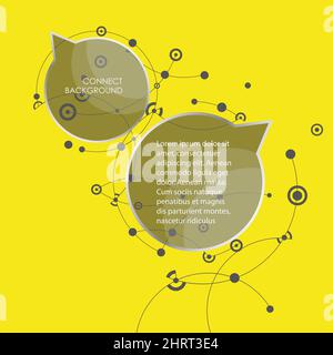 Speech bubbles with abstract lines and dots Stock Vector