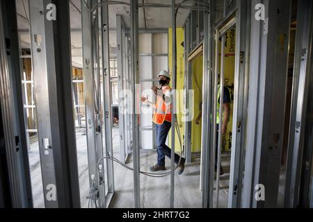 Canada's Prime Minister Justin Trudeau tours an under construction affordable housing complex in Hamilton, Ont., Tuesday, July 20, 2021.THE CANADIAN PRESS/Cole Burston