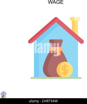 Wage Simple vector icon. Illustration symbol design template for web mobile UI element. Stock Vector