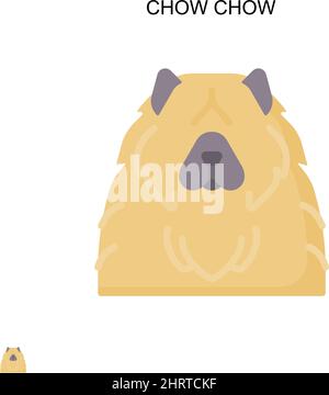 Chow chow Simple vector icon. Illustration symbol design template for web mobile UI element. Stock Vector