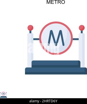 Metro Simple vector icon. Illustration symbol design template for web mobile UI element. Stock Vector