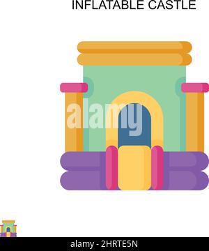 Inflatable castle Simple vector icon. Illustration symbol design template for web mobile UI element. Stock Vector