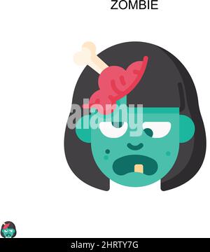 Zombie Simple vector icon. Illustration symbol design template for web mobile UI element. Stock Vector