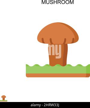 Mushroom Simple vector icon. Illustration symbol design template for web mobile UI element. Stock Vector