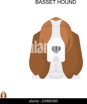 Basset Hound Simple vector icon. Illustration symbol design template for web mobile UI element. Stock Vector