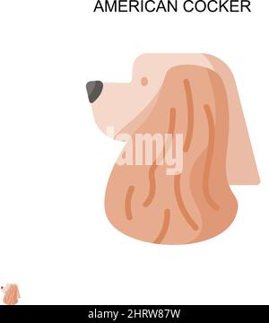 American cocker spaniel. Dog head portrait. The animal is a pet. Vector ...