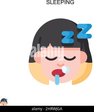 Sleeping Simple vector icon. Illustration symbol design template for web mobile UI element. Stock Vector