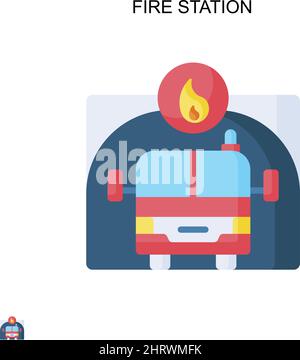 Fire station Simple vector icon. Illustration symbol design template for web mobile UI element. Stock Vector