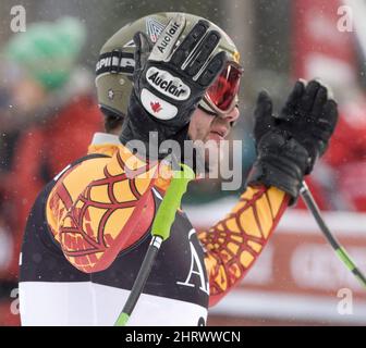 FILE--Canada's Jan Hudec reacts to his 35th place finish following his run during the Lake Louise Men's World Cup downhill in Lake Louise, Alta., Saturday, Nov. 28, 2009.This could be a make-or-break weekend for Jan Hudec's dream of skiing at next month's Olympics. Hudec, recovering from his fifth major knee operation, needs a top-12 result in the demanding downhill race at Wengen to secure himself a spot on Alpine Canada's Olympic team. THE CANADIAN PRESS/Jonathan Hayward Stock Photo