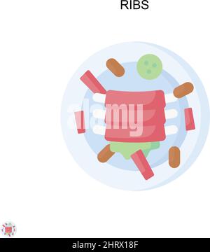 Ribs Simple vector icon. Illustration symbol design template for web mobile UI element. Stock Vector