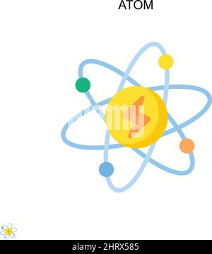 Atom Simple vector icon. Illustration symbol design template for web mobile UI element. Stock Vector