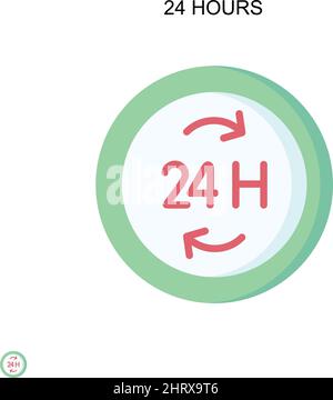 24 hours Simple vector icon. Illustration symbol design template for web mobile UI element. Stock Vector