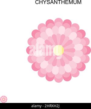 Chysanthemum Simple vector icon. Illustration symbol design template for web mobile UI element. Stock Vector