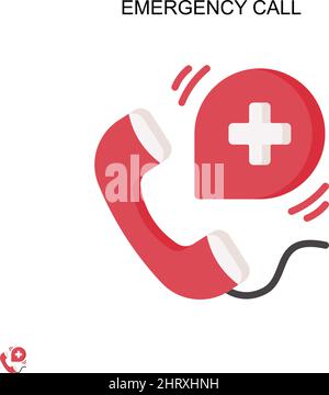 Emergency call Simple vector icon. Illustration symbol design template for web mobile UI element. Stock Vector