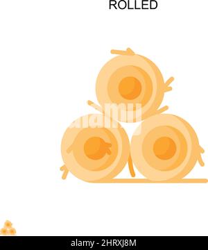 Rolled Simple vector icon. Illustration symbol design template for web mobile UI element. Stock Vector