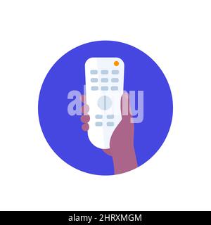 tv remote control, rc in hand, vector icon Stock Vector