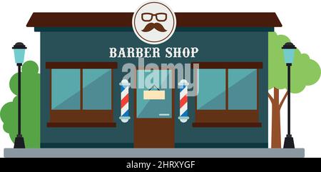 Isolated front view baber shop building Vector Stock Vector