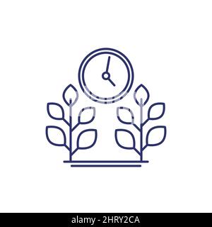 growing crops and time, farming line icon Stock Vector