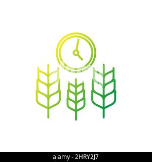 crops and time, farming line icon Stock Vector
