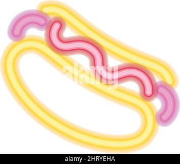 Isolated colored neon hot dog icon Vector Stock Vector