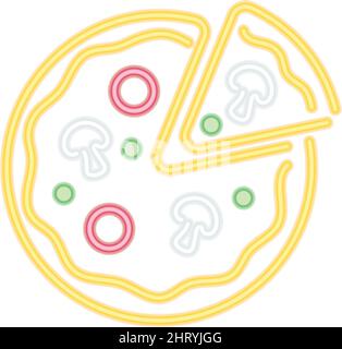 Isolated colored neon pizza icon Vector Stock Vector