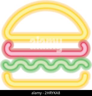 Isolated colored neon hamburger icon Vector Stock Vector