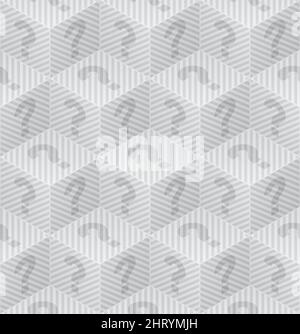 Question Mark Isometric Neutral Seamless Pattern. Vector Tileable Background. Stock Vector