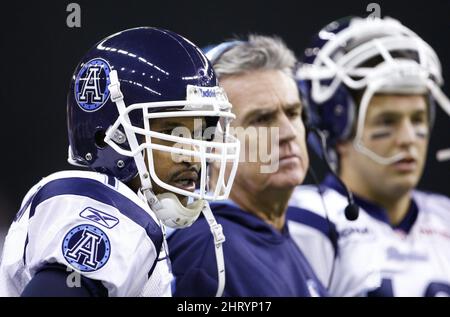 Toronto Argonauts quarterback Cleo Lemon head coach Jim Barker