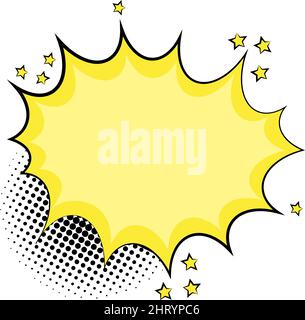 yellow expression pop art Stock Vector