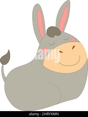 Isolated donkey icon Domestic animal Nativity character Vector Stock Vector