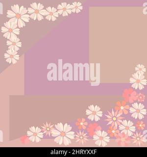 postcard with flowers on a pastel background Stock Vector