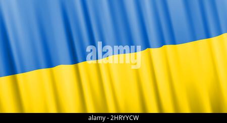 Wavy vector flag of Ukraine Stock Vector