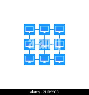 computer interconnected design vector illustration. Stock Vector