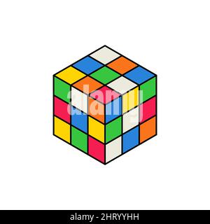 rubik colorful design vector illustration. Stock Vector