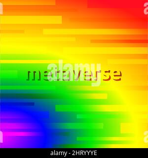 text metaverse with rainbow background. Stock Vector