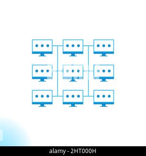 computer blockchain matrix design vector illustration. Stock Vector