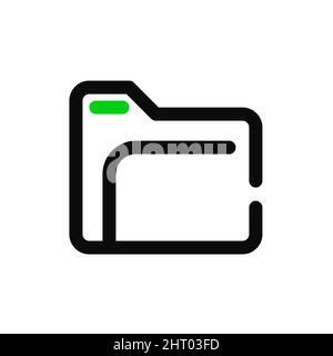 Simple minimalistic line art folder icon. Pixel perfect, editable stroke Stock Vector