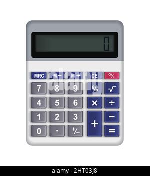 Stationery realistic composition with isolated image of calculator on blank background vector illustration Stock Vector