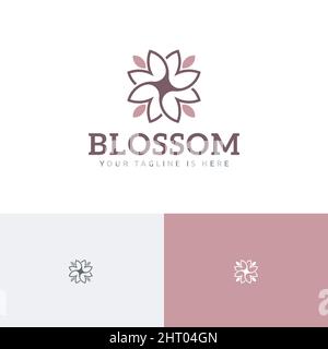 Elegant Beauty Flower Floral Blossom Blooming Abstract Logo Stock Vector
