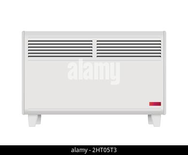 Heaters realistic composition with isolated image of convector radiator on blank background vector illustration Stock Vector