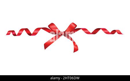 Curled ribbons serpentine realistic composition with isolated image of shiny festive decoration vector illustration Stock Vector