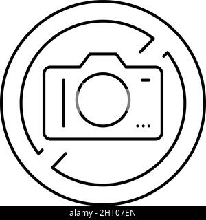 no photo crossed out sign line icon vector illustration Stock Vector