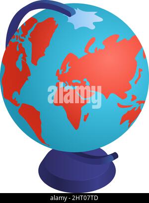 Isometric graduation diploma academic composition with isolated image of earth globe model vector illustration Stock Vector