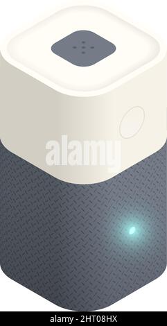 Isometric smart speaker with led light on white background vector illustration Stock Vector