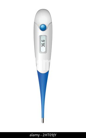 Infrared contactless thermometers realistic composition with isolated image of electronic thermometer vector illustration Stock Vector