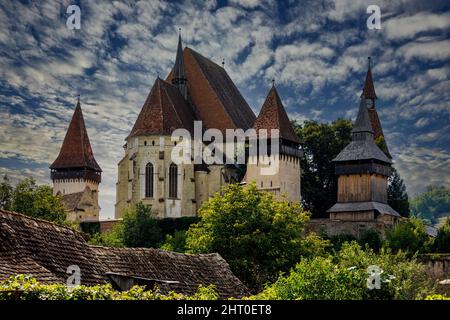 The historic castle church of Biertan in Romania Stock Photo