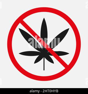 No weed sign. Vector icon on white background. Stock Vector