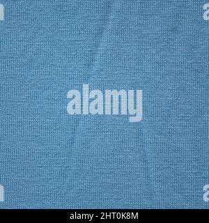 Knitted blue  texture surface close up. Background from softness blue  blanket. Stock Photo