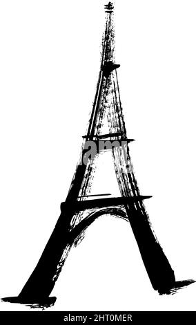 Eiffel tower illustration. Easy editable layered vector illustration. Stock Vector