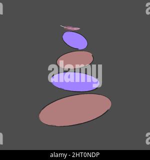 Balance colored stones. Balance concept. Zen stones flat design style. Stock Vector